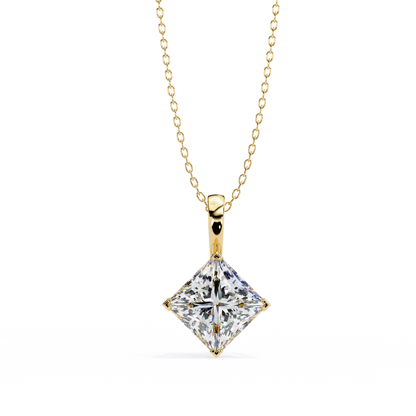 Imperessa Diore Princess Cut Solitaire Pendant