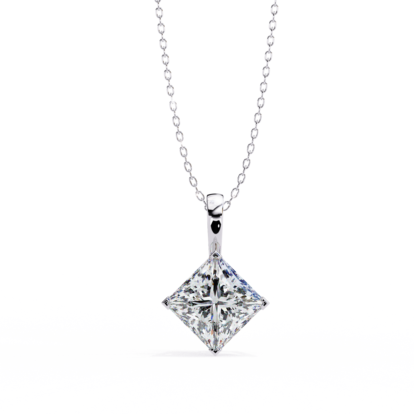 Imperessa Diore Princess Cut Solitaire Pendant