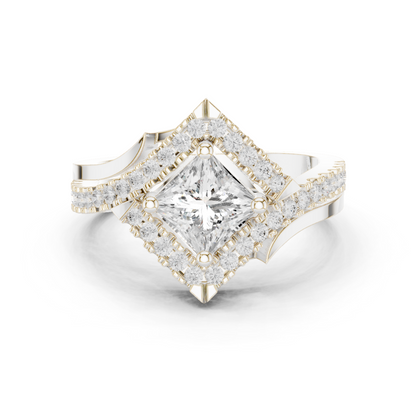 Valkyrie Crest Solitaire Diamond Ring