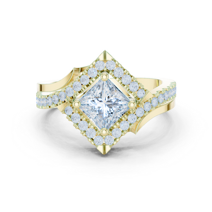Valkyrie Crest Solitaire Diamond Ring