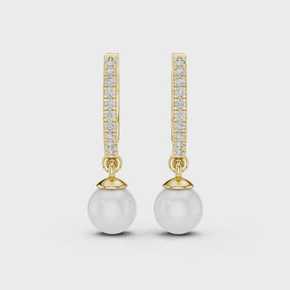 Éclat Pearlé Diamond Hoops Earrings