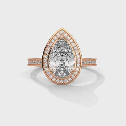 Serene Solace Pear Solitaire Ring