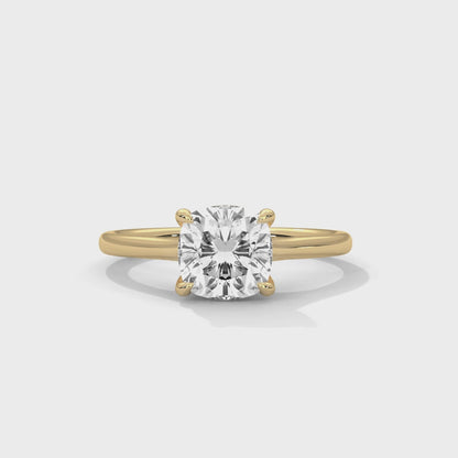 Frosted Promise Cushion Solitaire Ring