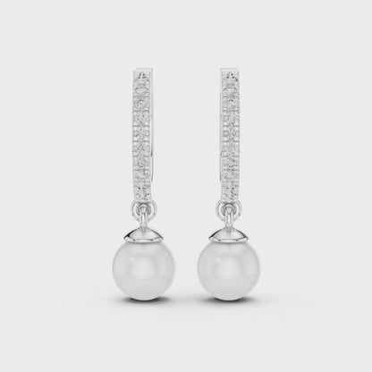 Éclat Pearlé Diamond Hoops Earrings