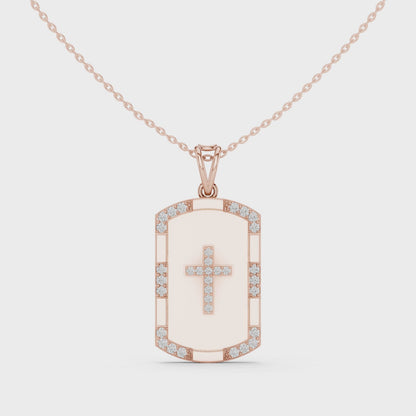 Opal Cross Diamond Pendant