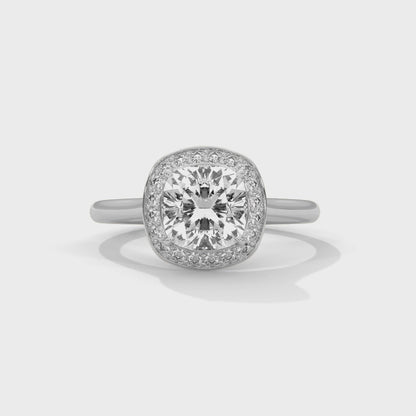 Lustra Halo Cushion Solitaire Ring