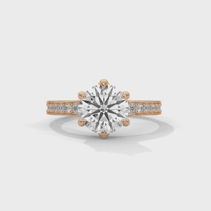 Caelia Bloom Round Solitaire Ring