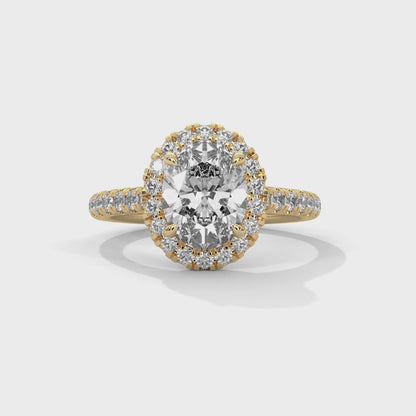 Regal Halo Oval-Cut Diamond Ring