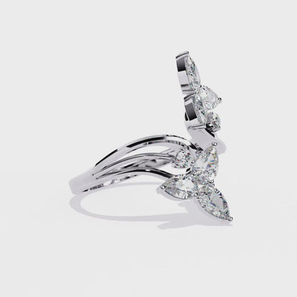 Trinity Teardrop Diamond Ring