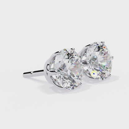 Regal Aura Round Solitaire Studs