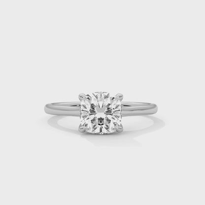 Frosted Promise Cushion Solitaire Ring