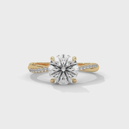 Golden Eclipse Solitaire Ring