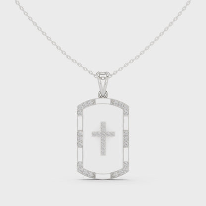 Opal Cross Diamond Pendant