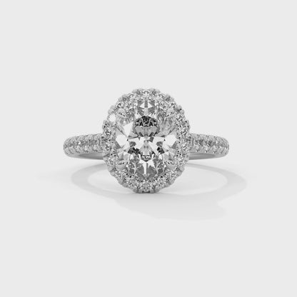 Regal Halo Oval-Cut Diamond Ring