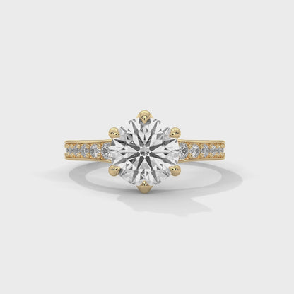 Caelia Bloom Round Solitaire Ring