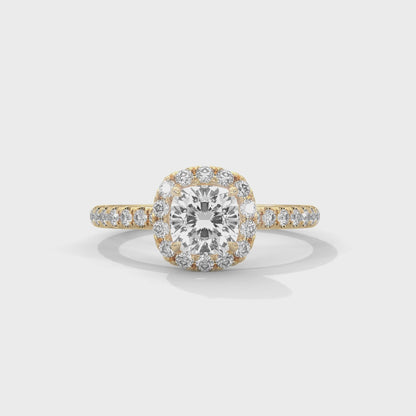 Ardent Sol Cushion Solitaire Ring
