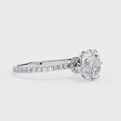 Aurora Glow Cushion Solitaire Ring