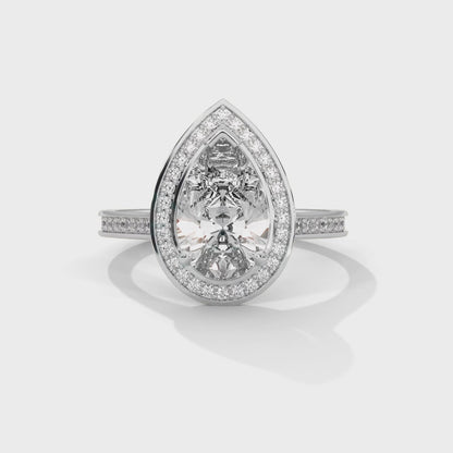 Serene Solace Pear Solitaire Ring