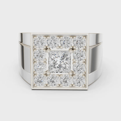 Crown Signet Men Solitaire Ring
