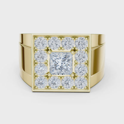 Crown Signet Men Solitaire Ring