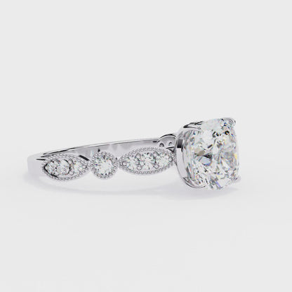Tranquil Gleam Cushion Cut Solitaire Ring