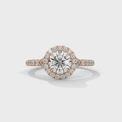 Nuvia Crest Round Solitaire Ring