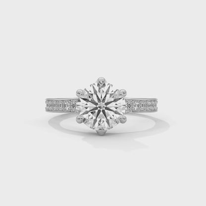 Caelia Bloom Round Solitaire Ring