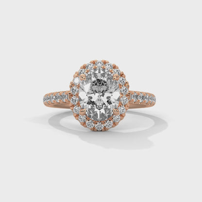 Regal Halo Oval-Cut Diamond Ring