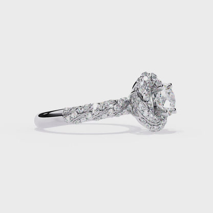 Sacred Halo Solitaire Diamond Ring