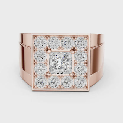 Crown Signet Men Solitaire Ring