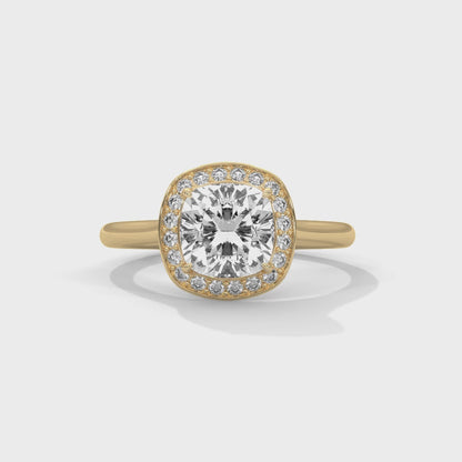 Lustra Halo Cushion Solitaire Ring