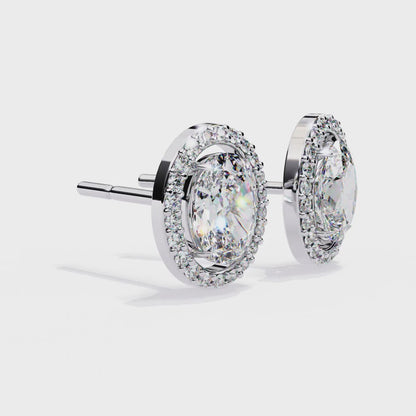 Jewel of Time Oval Solitaire Studs