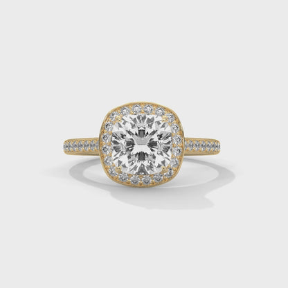 Elarin Flame Cushion Solitaire Ring