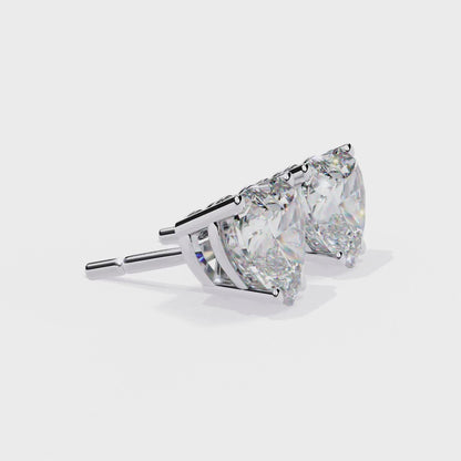 Forever One Heart Cut Solitaire Studs