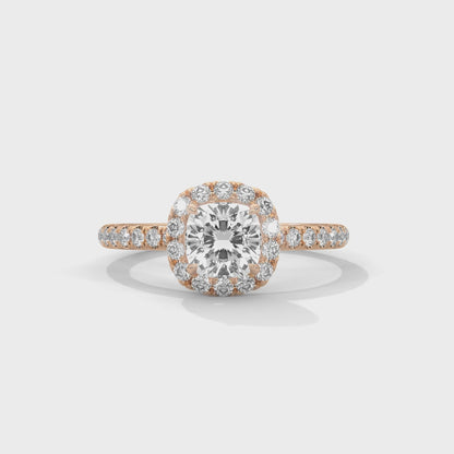 Ardent Sol Cushion Solitaire Ring